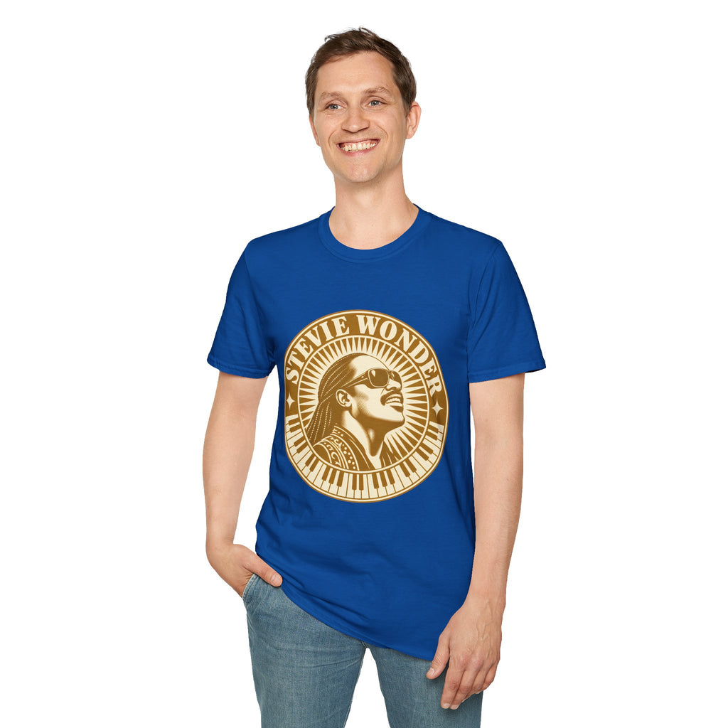 Stevie Wonder Graphic T-Shirt - Vintage Gold Portrait Tee