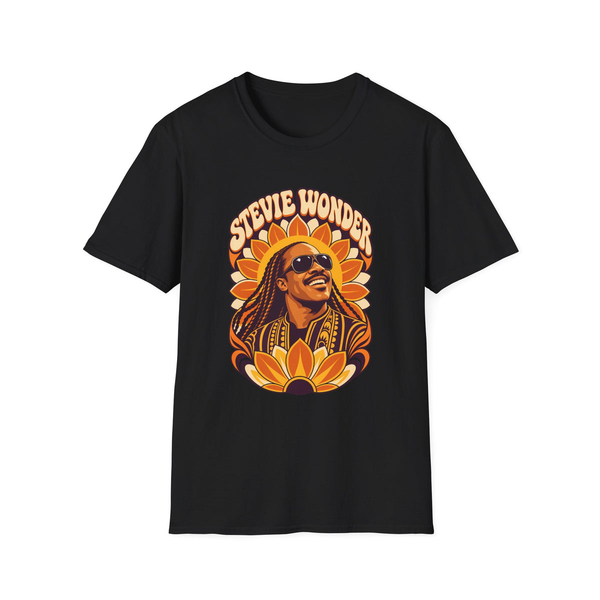 Retro Sunburst Stevie Wonder Music Icon T-Shirt