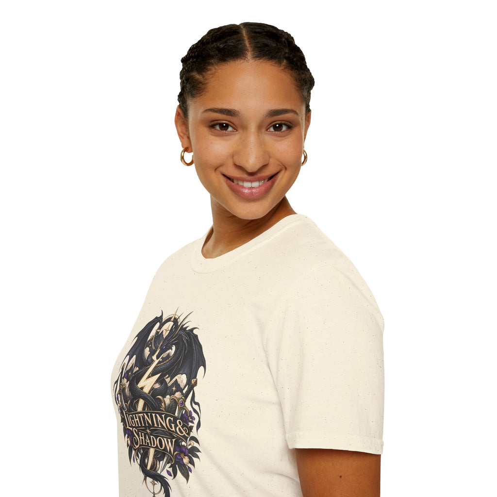 Lightning & Shadow | Onyx Storm Book Inspired Fantasy Dragon T-Shirt