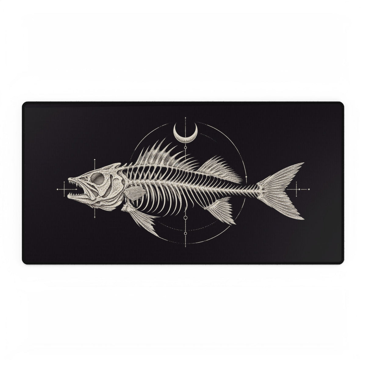 Fish Skeleton Desk Mat | Gothic Gaming & Office Mouse Pad