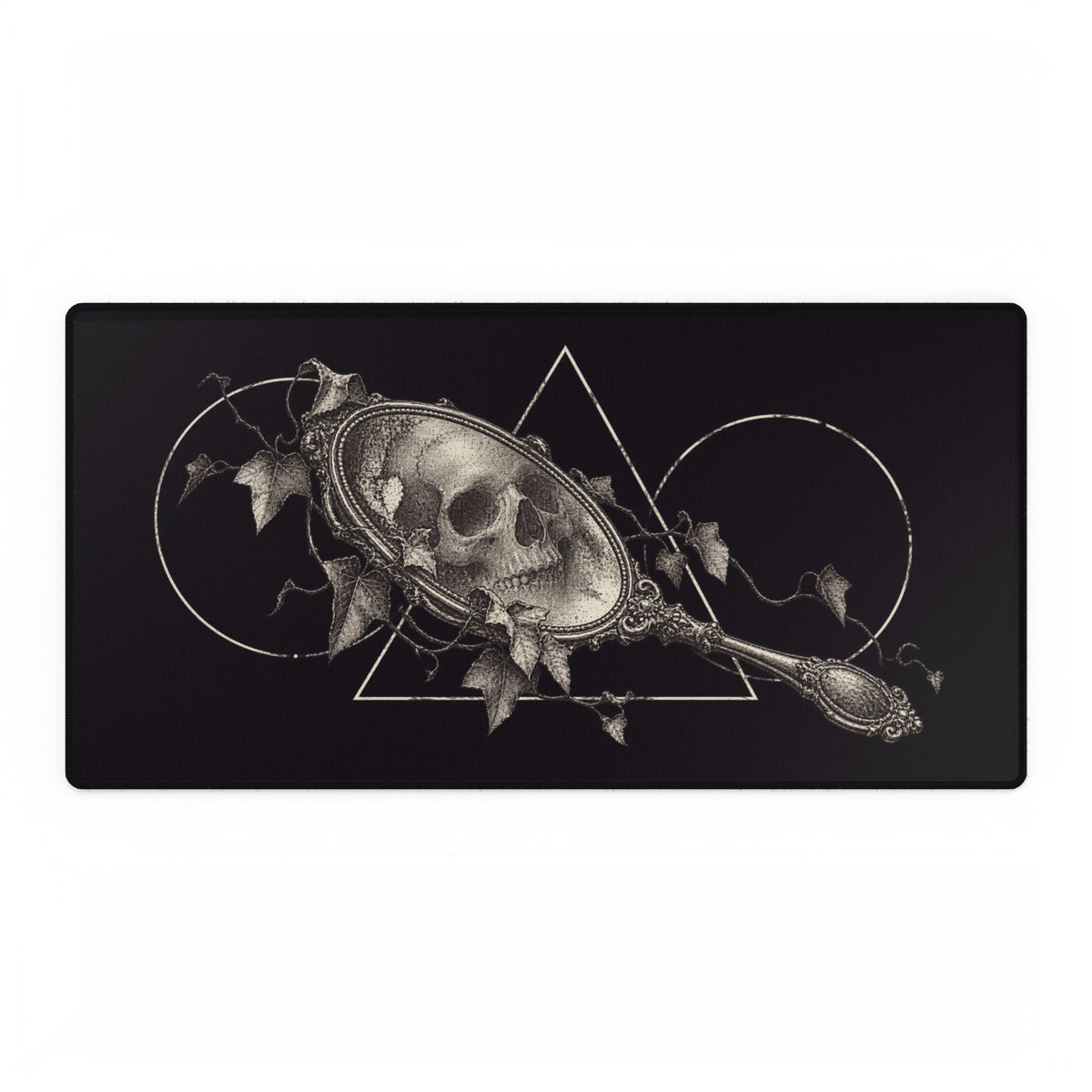 Gothic Skull Mirror Desk Mat | Dark Aesthetic Gaming/Work Surface