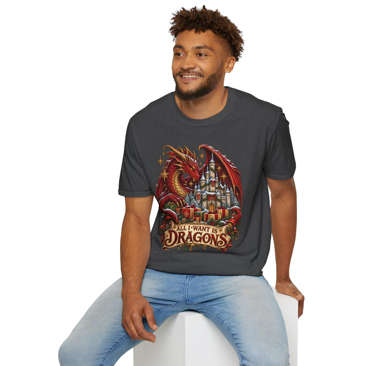 All I Want For Christmas | Dragon Castle T-Shirt
