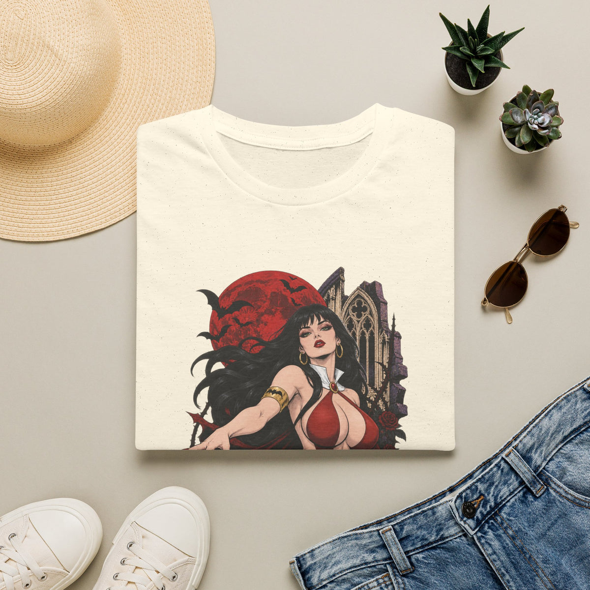 Vampirella | Sexy Vampire Queen | Pin Up Girl | Sexy Halloween Graphic T-Shirt