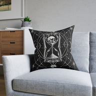 Skull Hourglass Gothic Celestial Cushion | Decorative Sofa Pillow