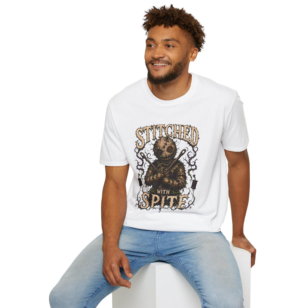 Stitched With Spite Knitting / Crochet T-Shirt - Gothic Voodoo Patchwork Tee