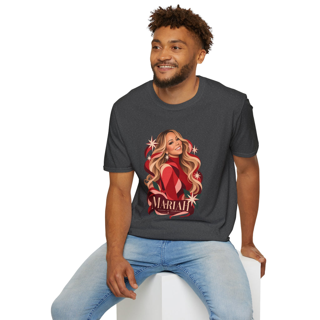 Mariah Carey | Holiday Diva Graphic Tee | Retro Red Star Portrait