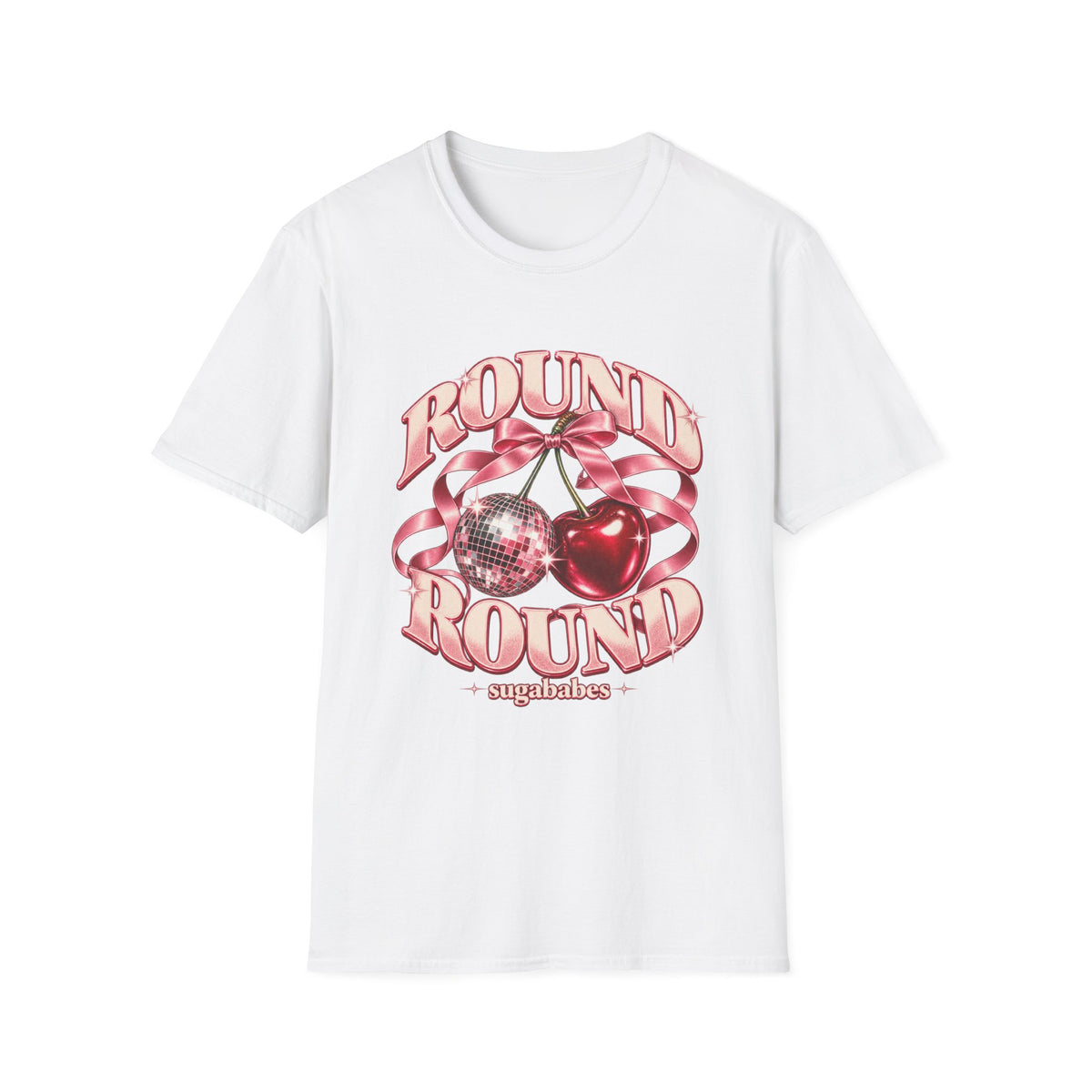 Round Round | Sugababes | Cherries and Disco Ball Graphic T Shirt