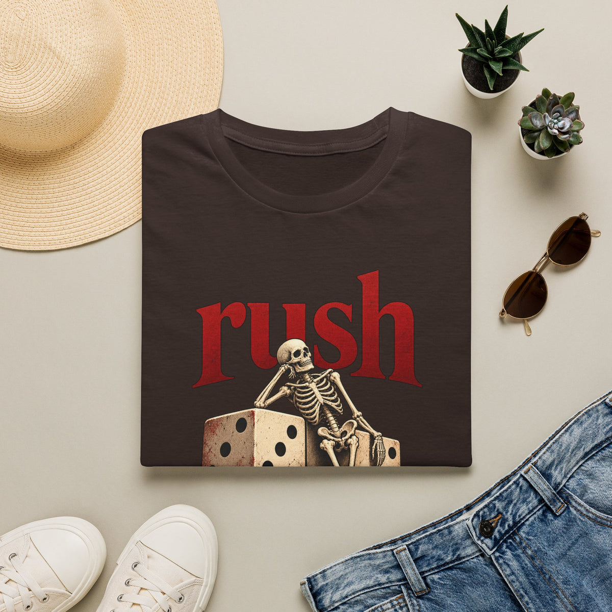 Rush | Roll the Bones | Dice Skeleton Prog Band T-Shirt