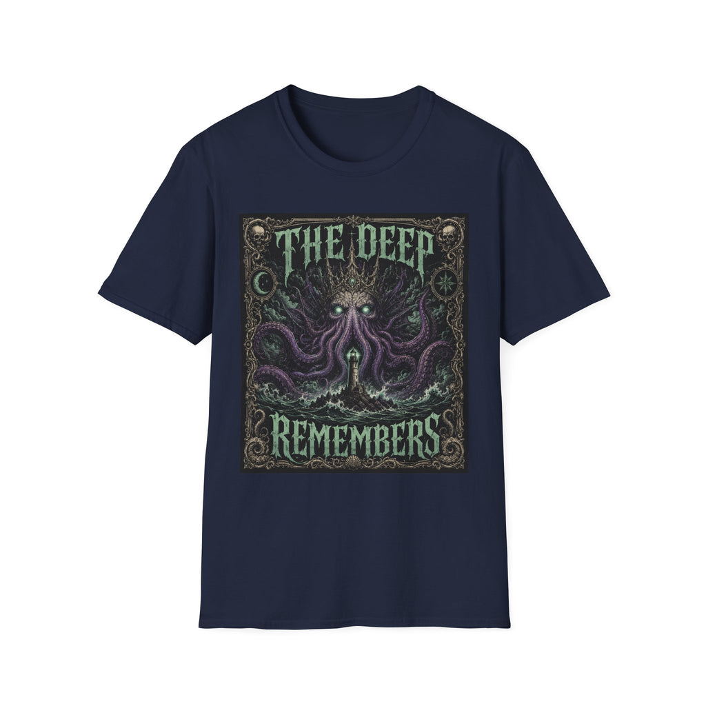 The Deep Remembers T-Shirt — Nautical Cthulhu Horror Graphic Tee