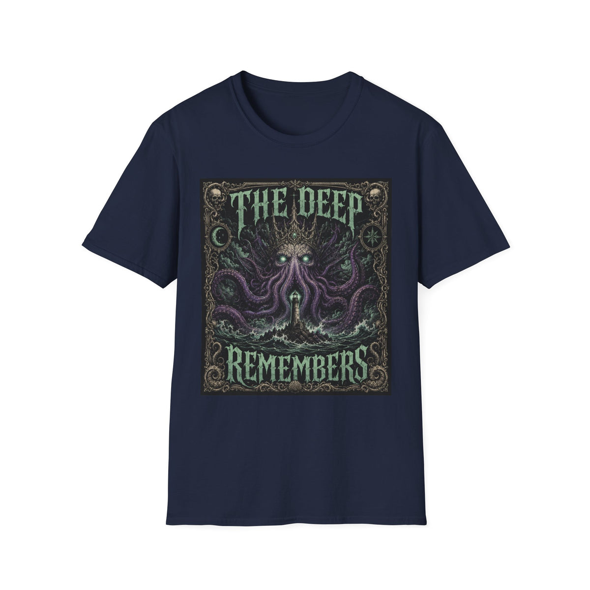 The Deep Remembers T-Shirt — Nautical Cthulhu Horror Graphic Tee