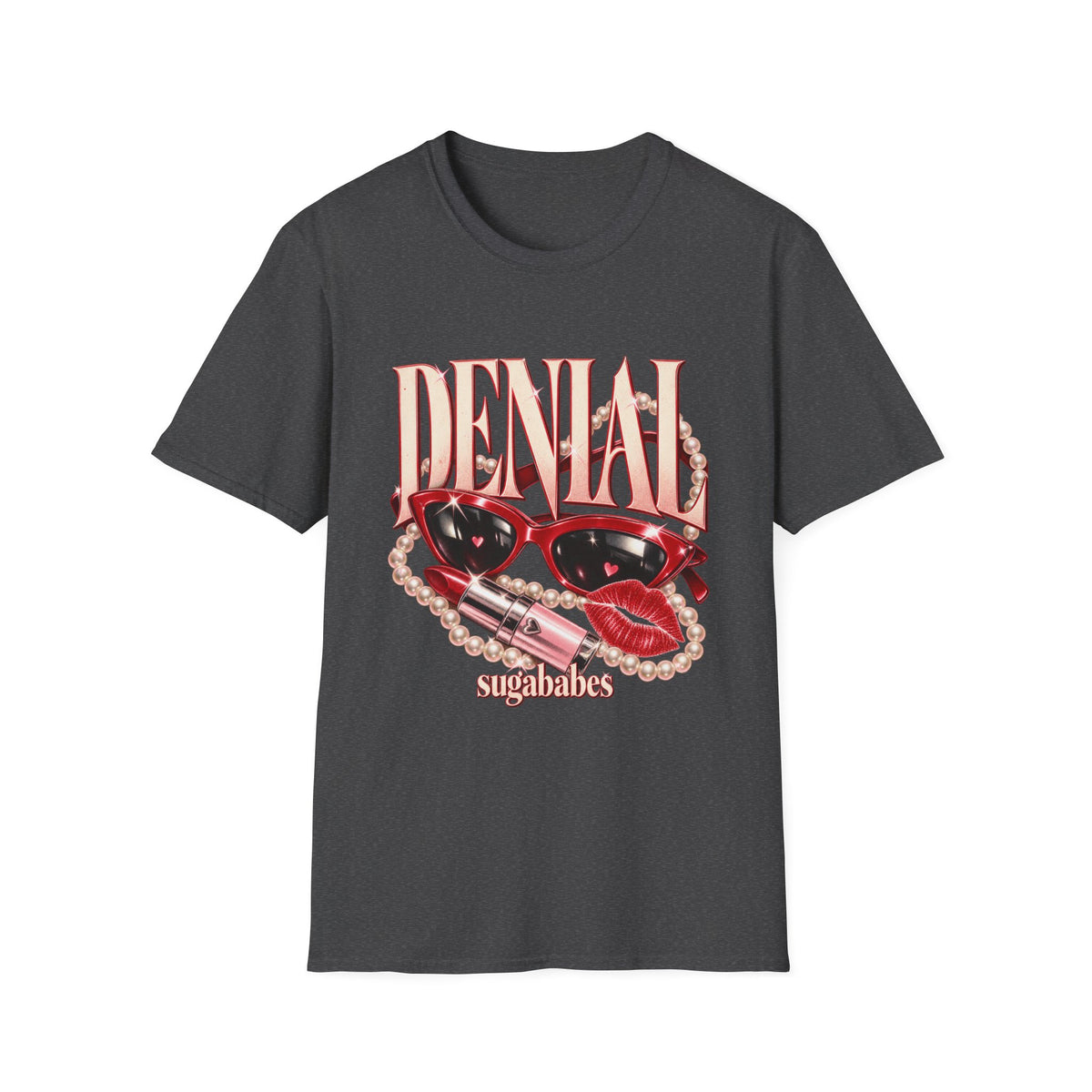 Denial | Sugababes | Retro Sunglasses & Lipstick Design Graphic T-Shirt
