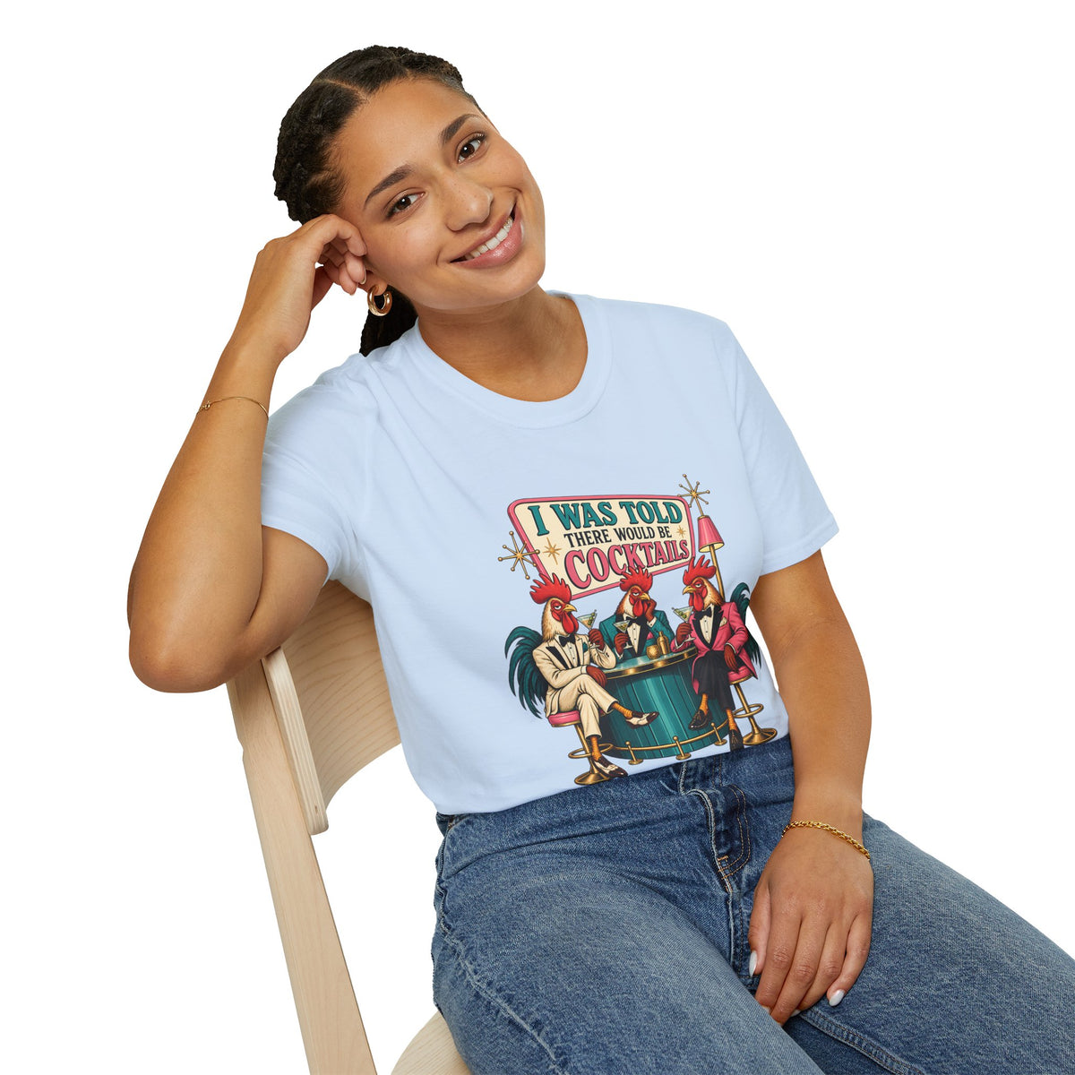 I Was Told There Would Be Cocktails T-Shirt | Retro Flamingo Bar Cocktail Tee