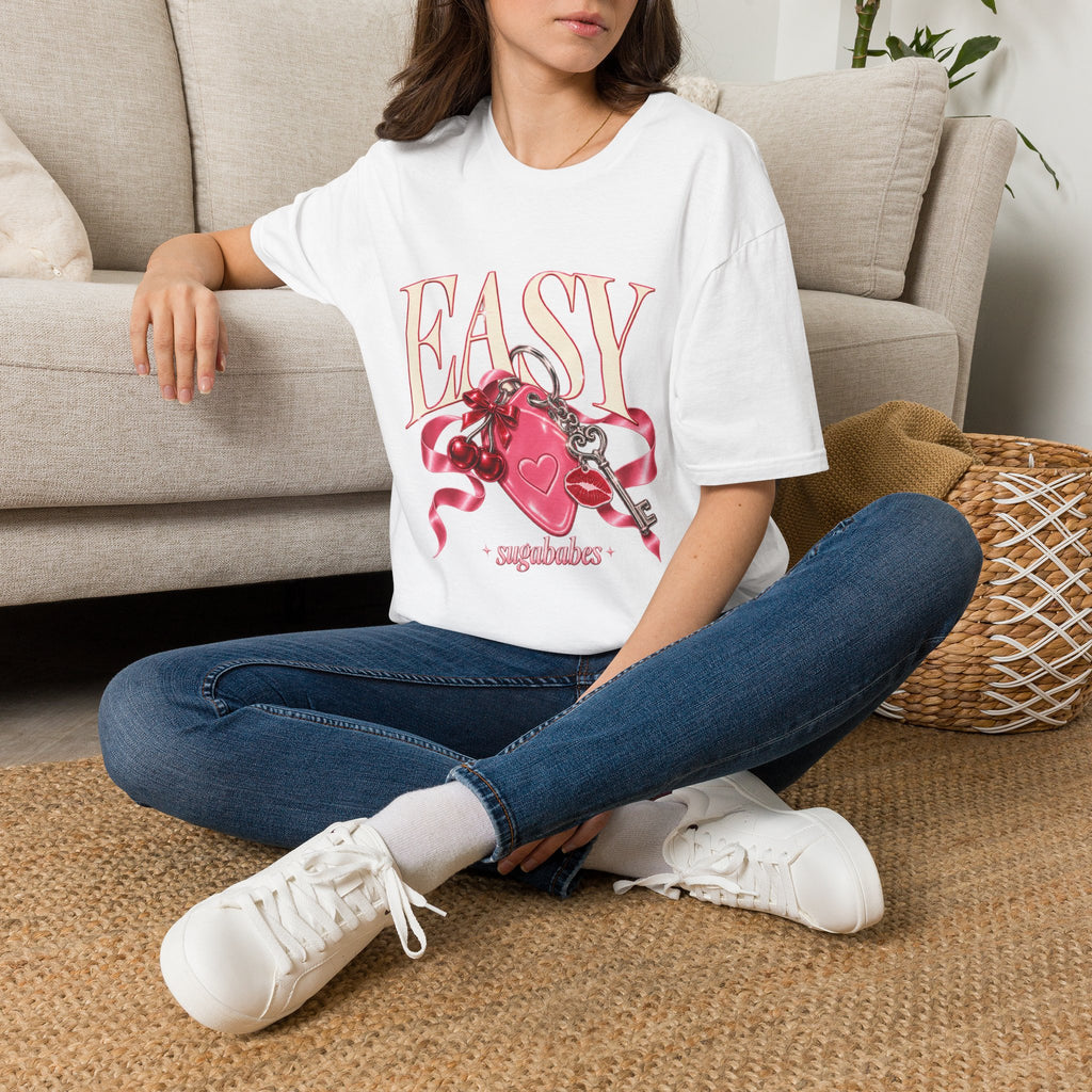 Sugababes | Easy Lockheart Pink Key & Heart Graphic T Shirt