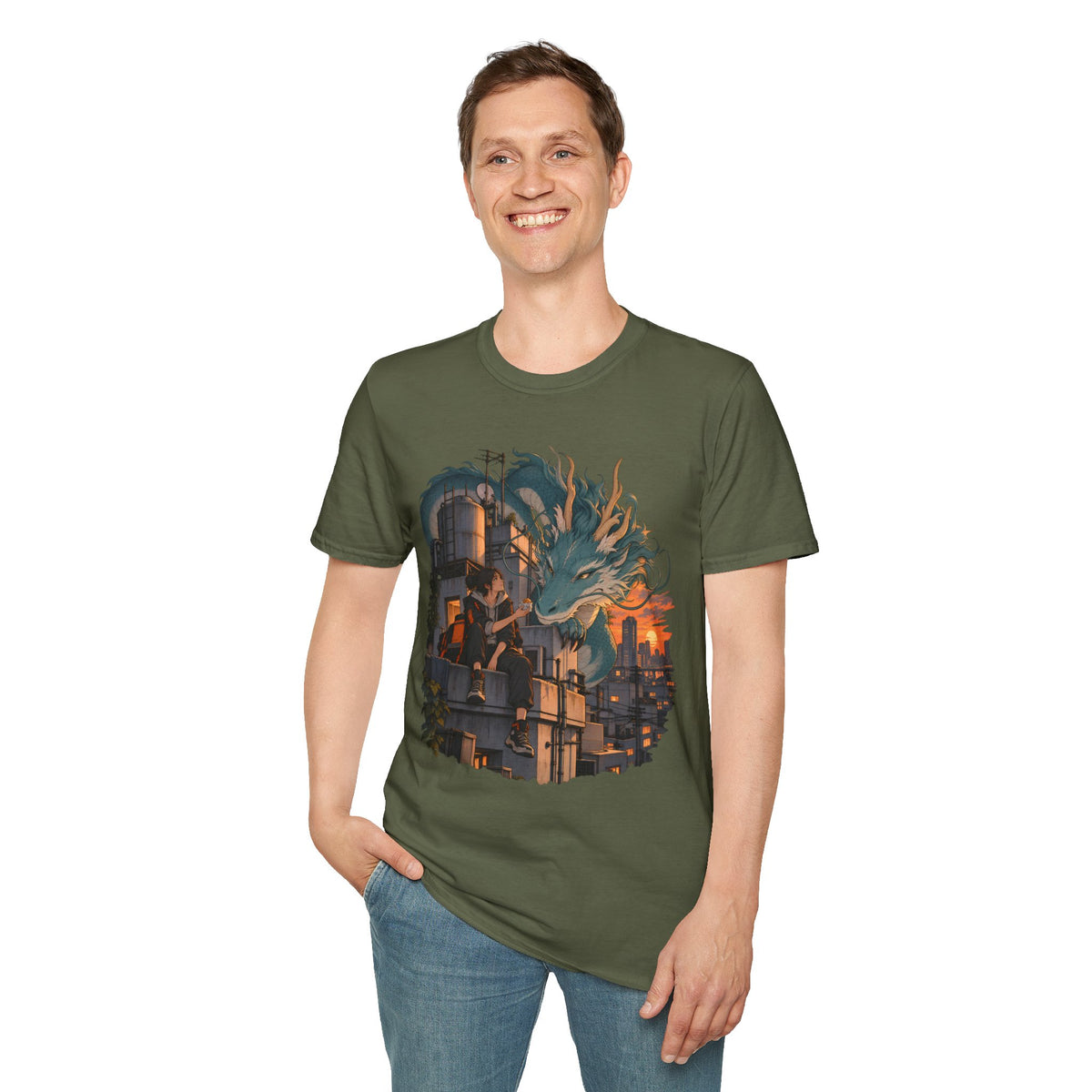 Serpent Cityscape | Urban Japanese Dragon T-Shirt