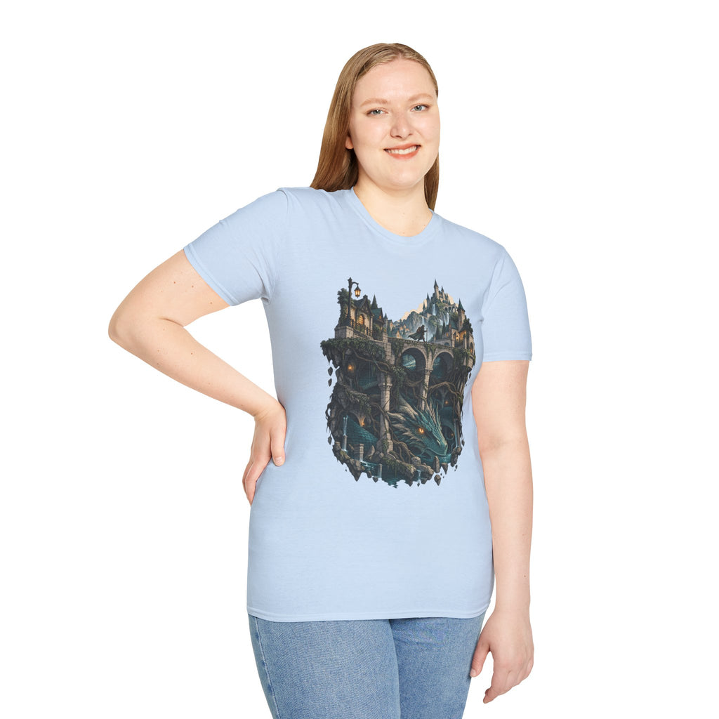 Quests and Adventures | Japanese Style | Anime Fantasy Dragon Castle T Shirt
