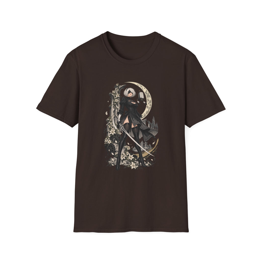 2B | Nie: Automata | Anime Gothic Warrior Moonlight Pin Up T-Shirt