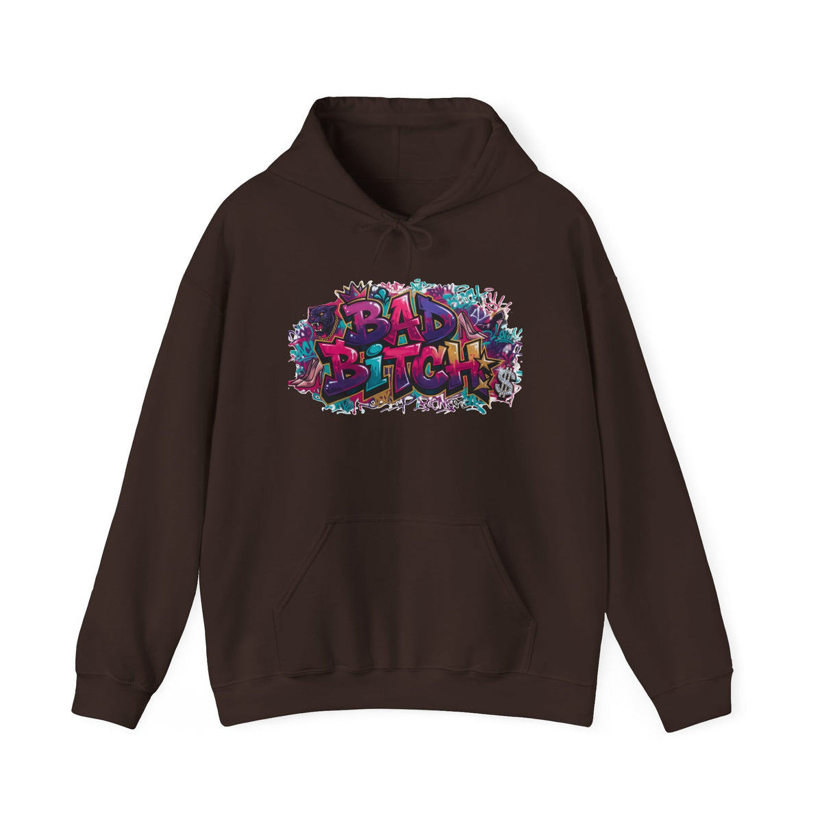 Hoodie — Colorful ‘Bad Bitch’ Graffiti Pullover