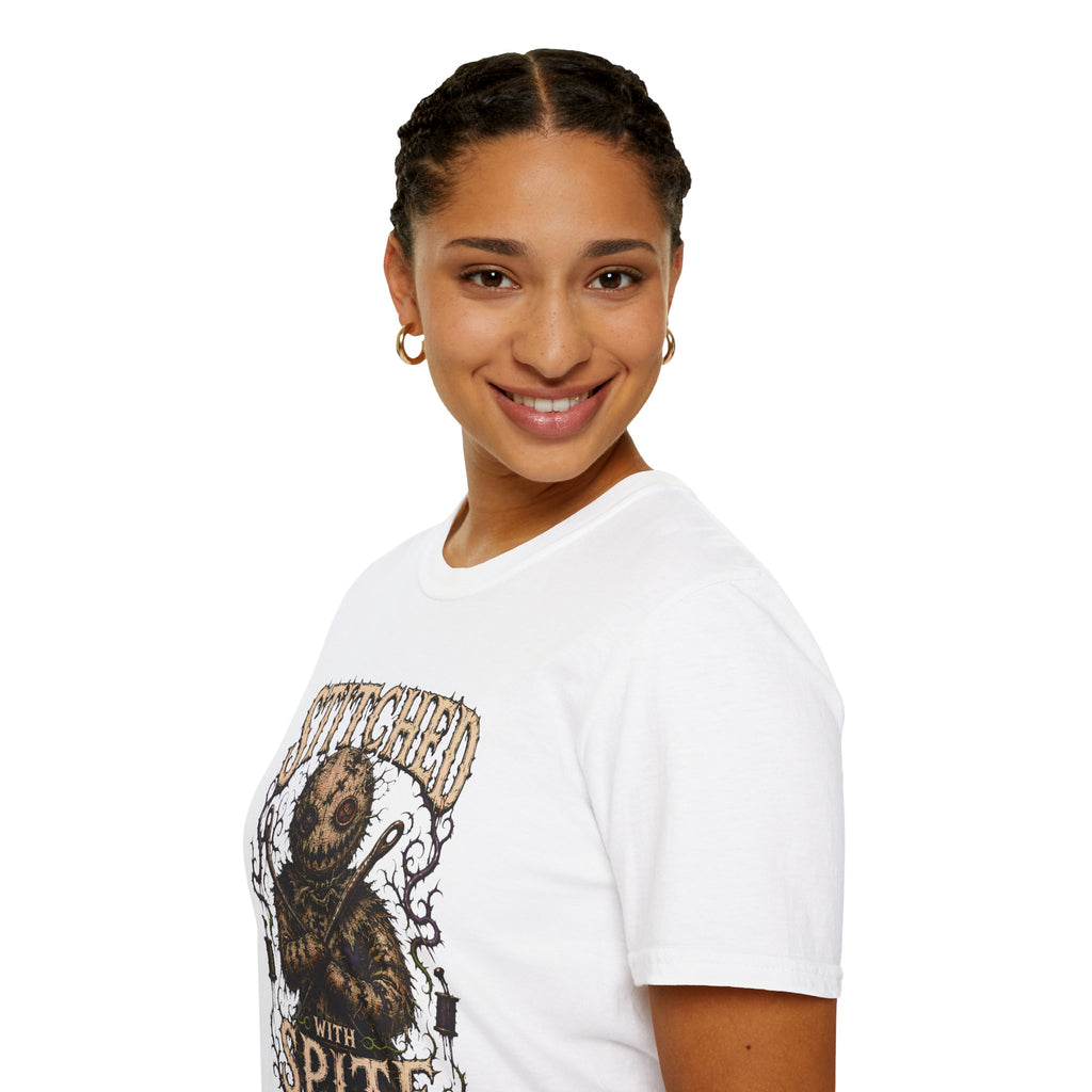 Stitched With Spite Knitting / Crochet T-Shirt - Gothic Voodoo Patchwork Tee