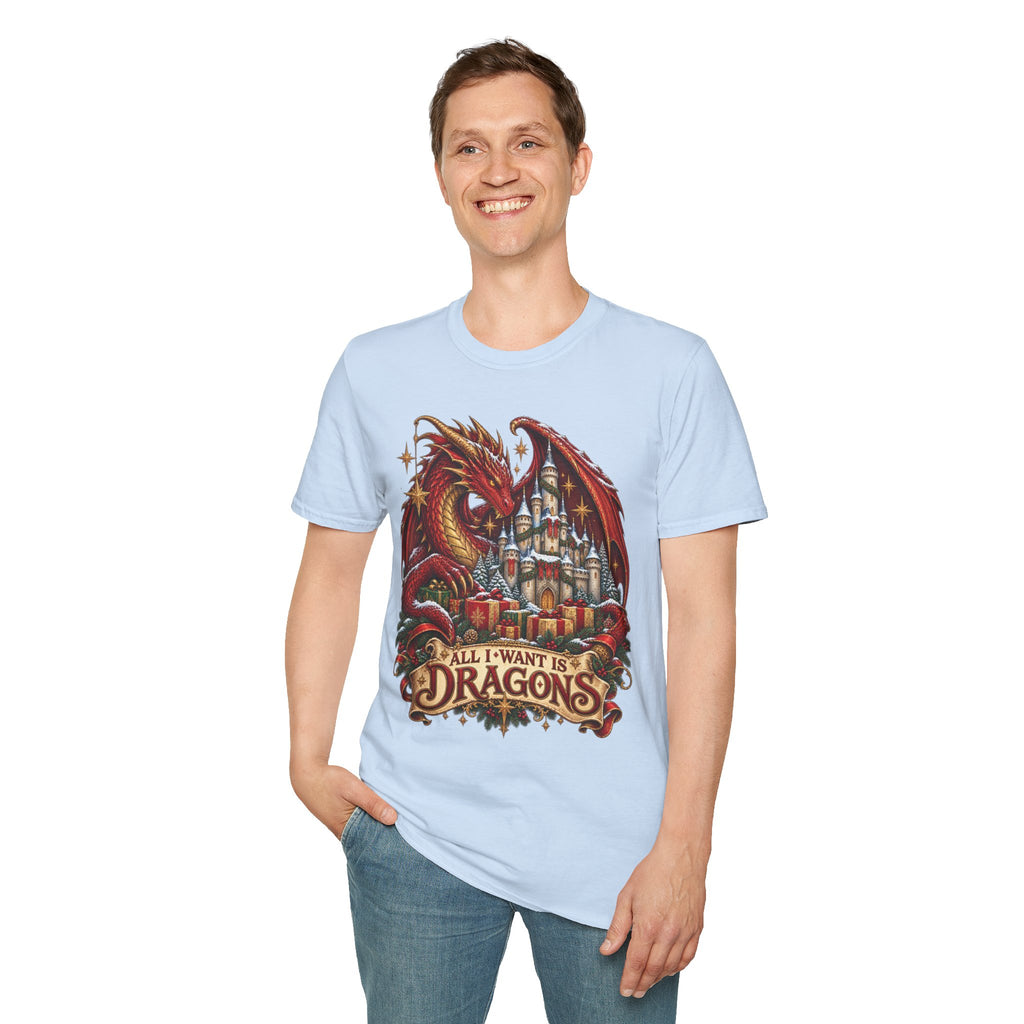 All I Want For Christmas | Dragon Castle T-Shirt