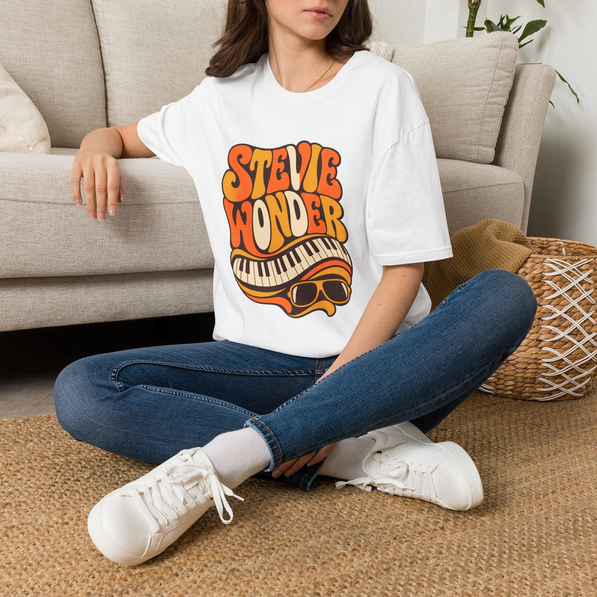 Stevie Wonder Piano Psychedelic Retro Band T-Shirt