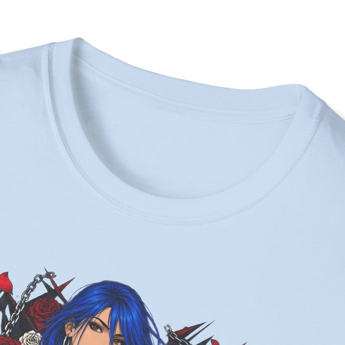 Blue Haired Rock Chick | Japanese Anime Style Pin-up Girl