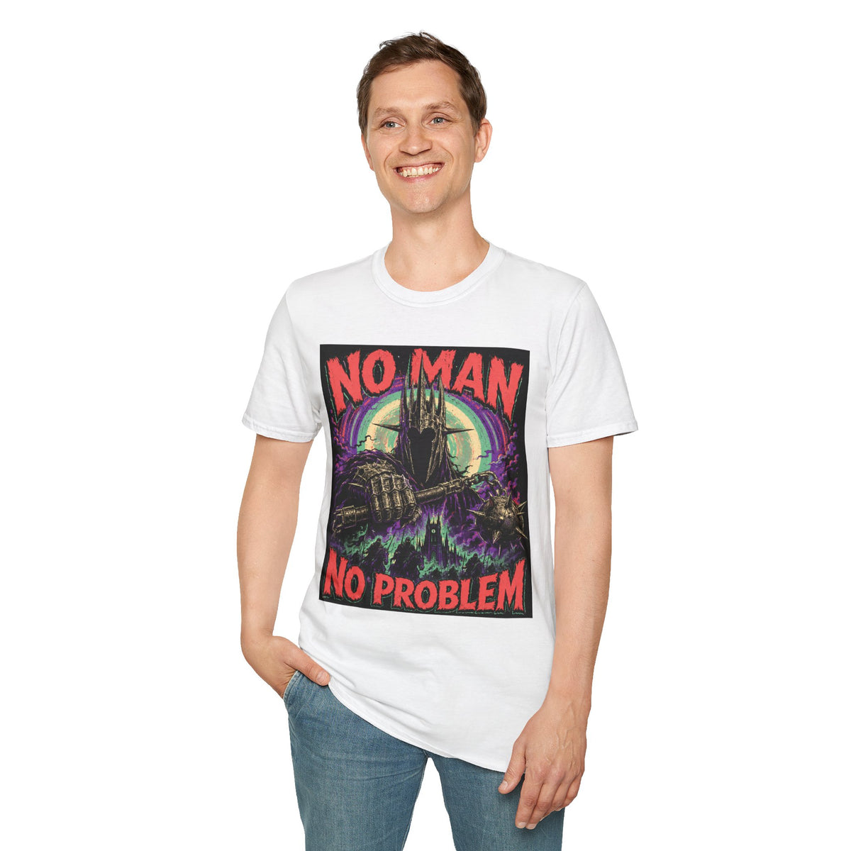 No Man No Problem T-Shirt — Retro Gothic Castle Graphic Tee