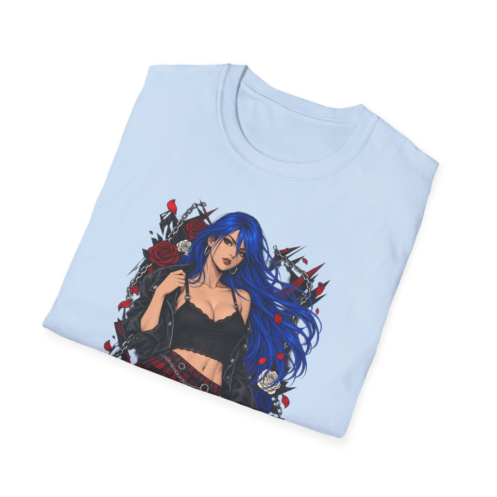 Blue Haired Rock Chick | Japanese Anime Style Pin-up Girl