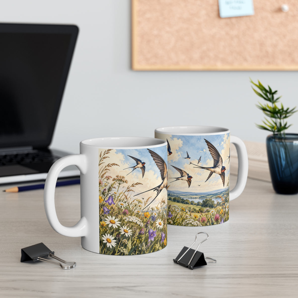 Swallows In Flight | Bird Watcher Coffee Cup Gift (11oz)