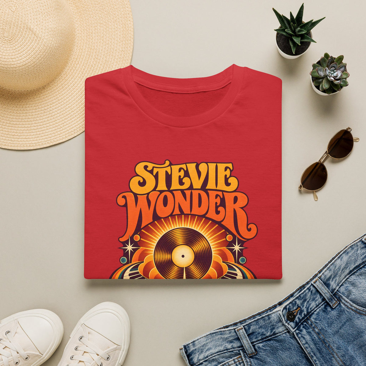 Stevie Wonder Retro Vinyl Tee - Songs In The Key Of Life Graphic T-Shirt