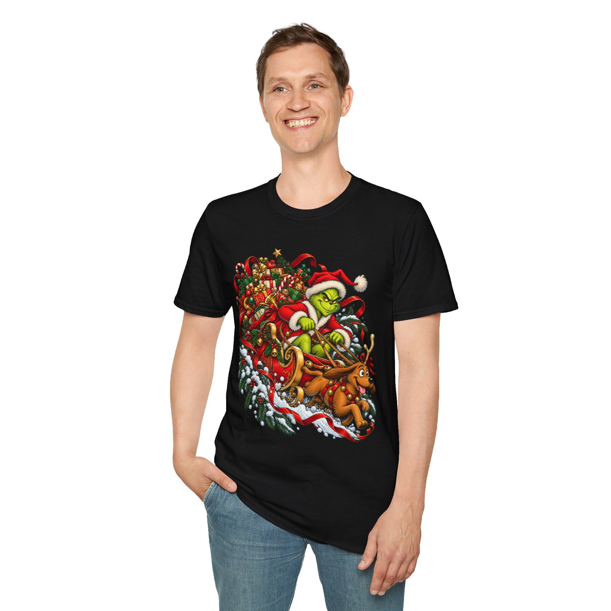 Grinch & Max Sleigh Ride | Funny Christmas T Shirt