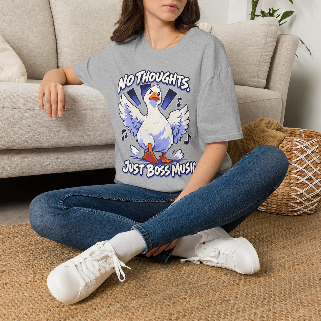 Cute Goose | No Thoughts, Just Boss Music T Shirt