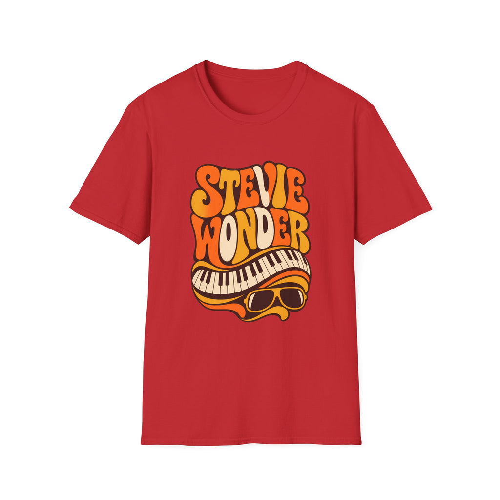 Stevie Wonder Piano Psychedelic Retro Band T-Shirt