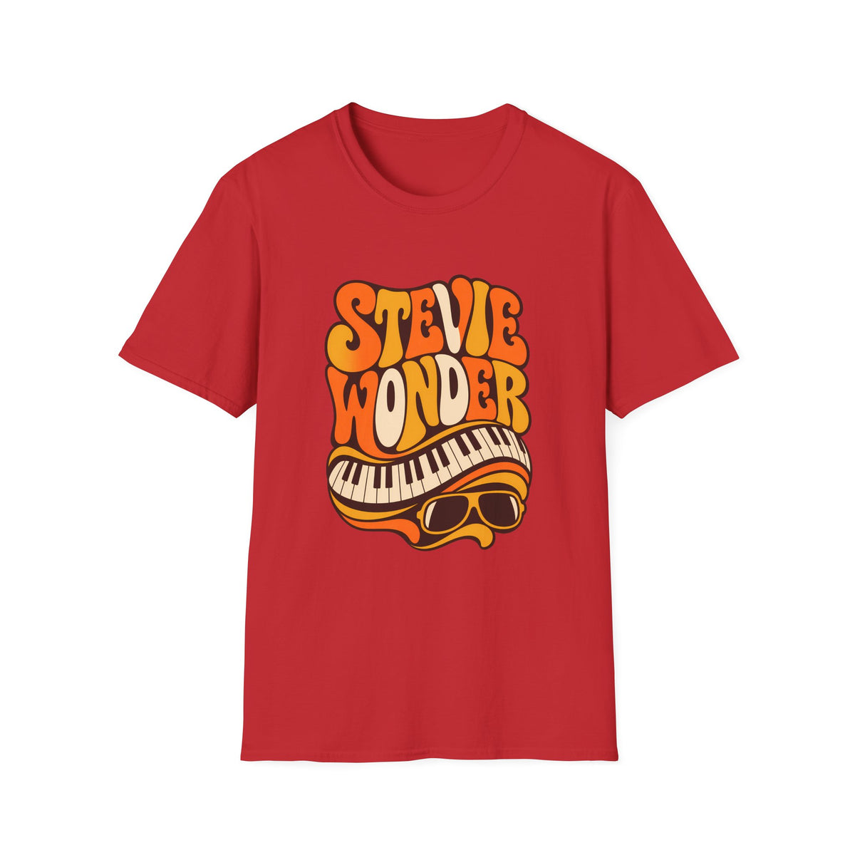 Stevie Wonder Piano Psychedelic Retro Band T-Shirt