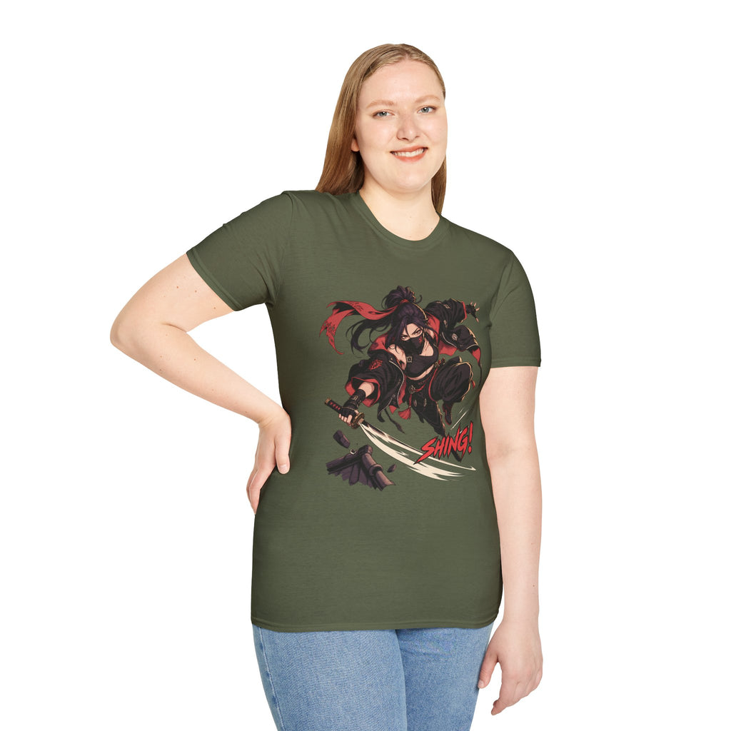 SHING! | Rooftop Samurai Girl | Japanese Anime Style Fight Shirt