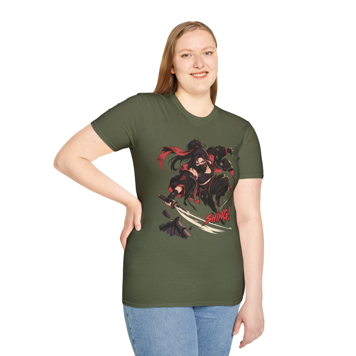 SHING! | Rooftop Samurai Girl | Japanese Anime Style Fight Shirt