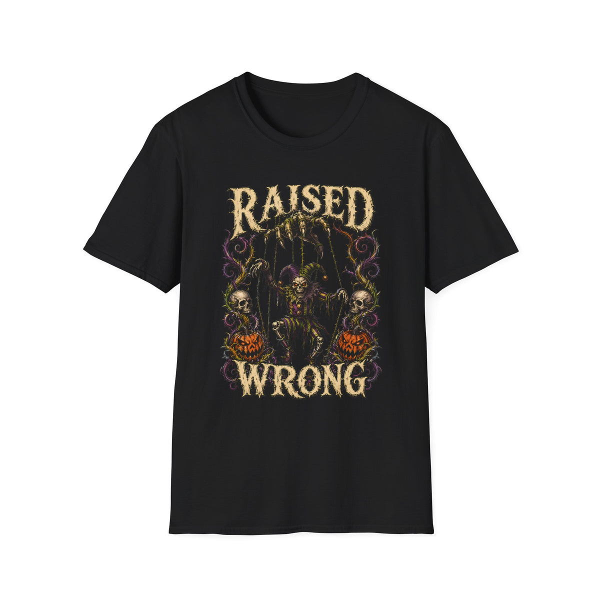 "Raised Wrong" Halloween Puppet Master Vintage Horror Graphic