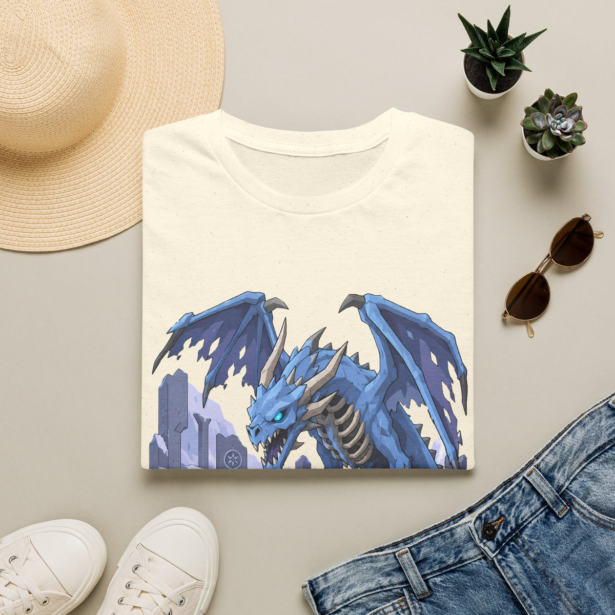 Vorkath Blue Ice Dragon T-Shirt - Fantasy Dragon Graphic Tee