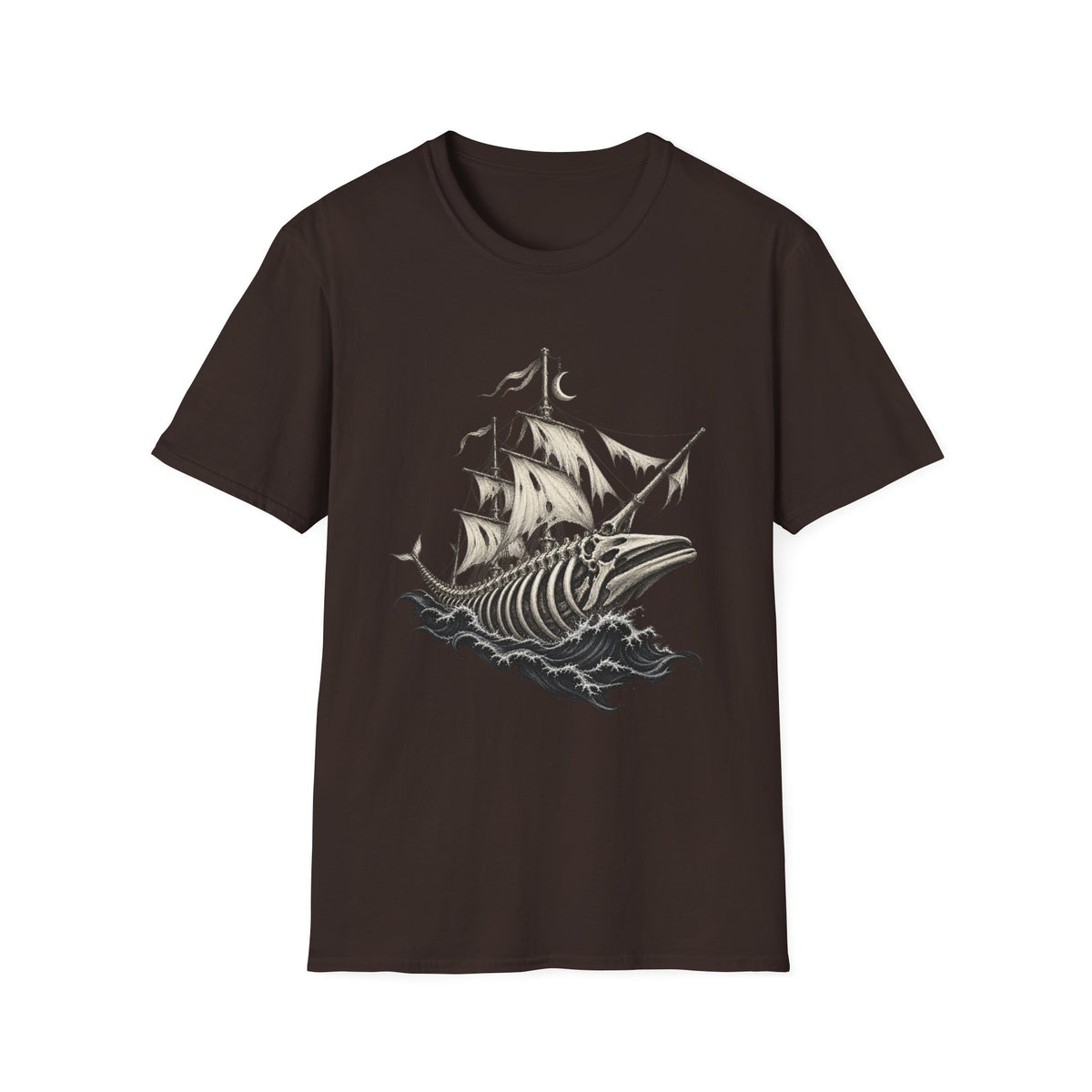 Skeleton Ghost Ship T-Shirt Design | Gothic Whale & Ocean Art