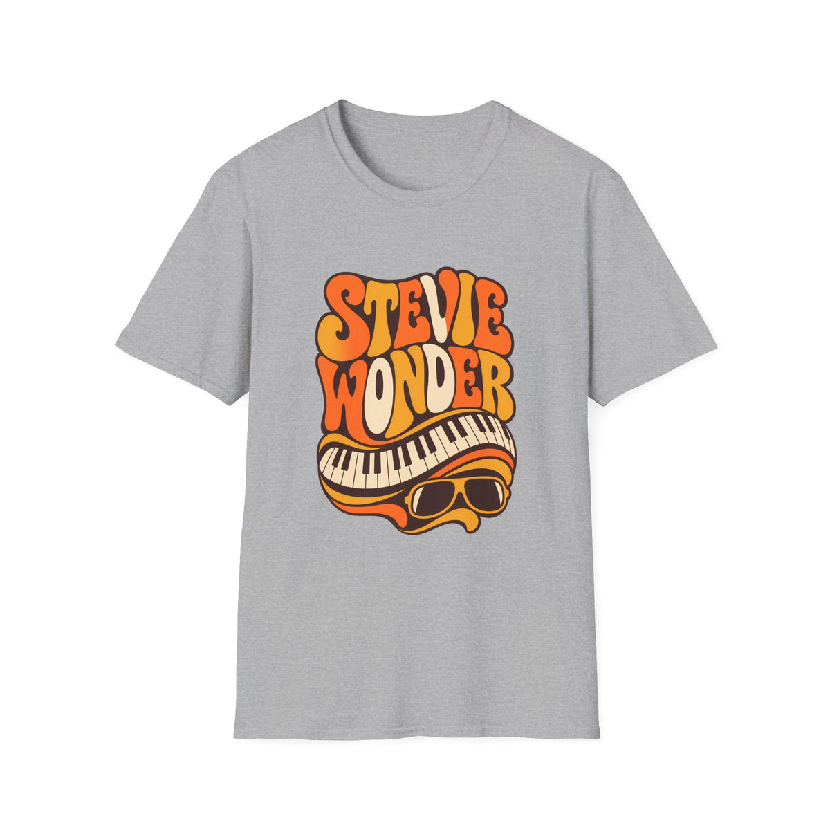 Stevie Wonder Piano Psychedelic Retro Band T-Shirt
