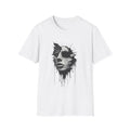 Abstract Shattered Face T-Shirt — Monochrome Drip Art Tee