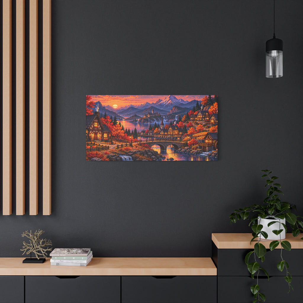 Autumn Valley Sunset Canvas Wall Art