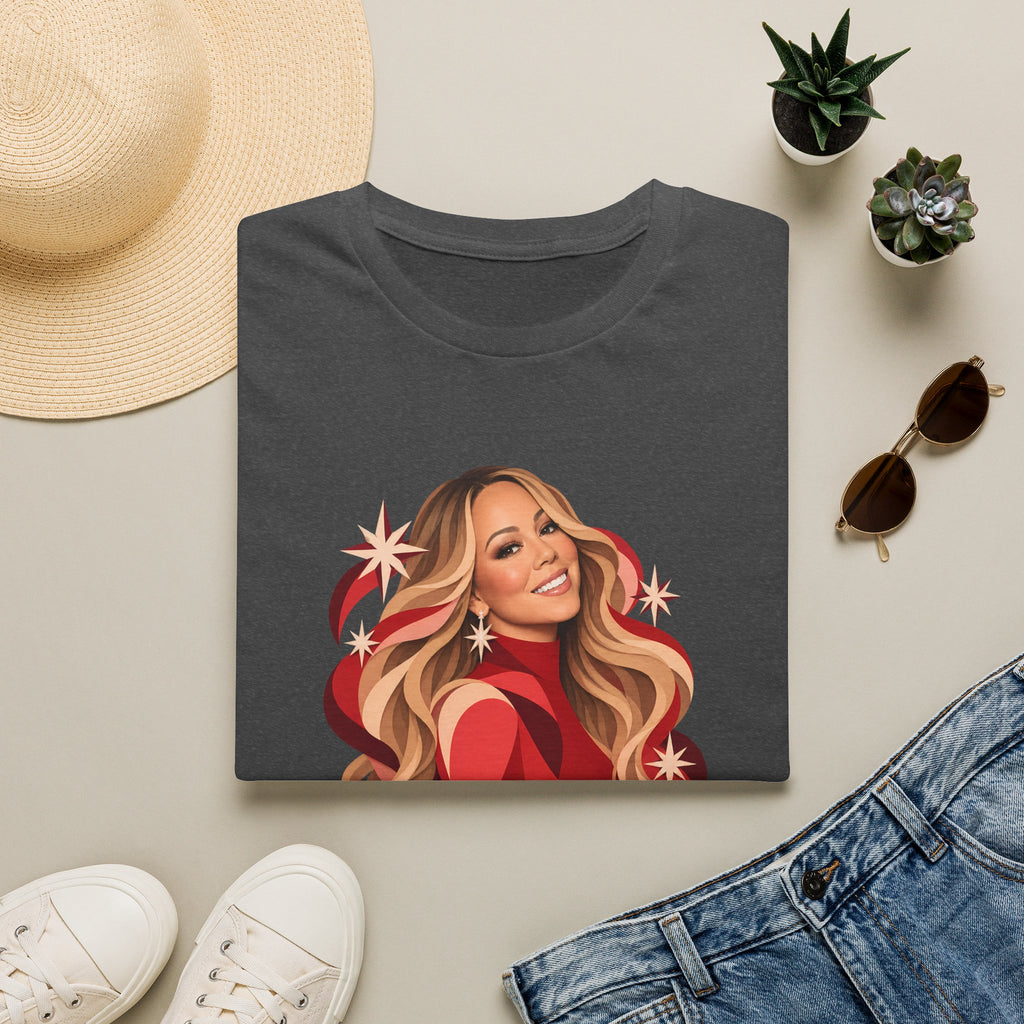 Mariah Carey | Holiday Diva Graphic Tee | Retro Red Star Portrait
