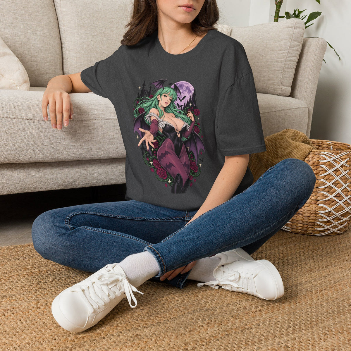 Morrigan | Sexy Succubus Pin Up Girl | Gothic Sorceress Halloween Gamer T-Shirt