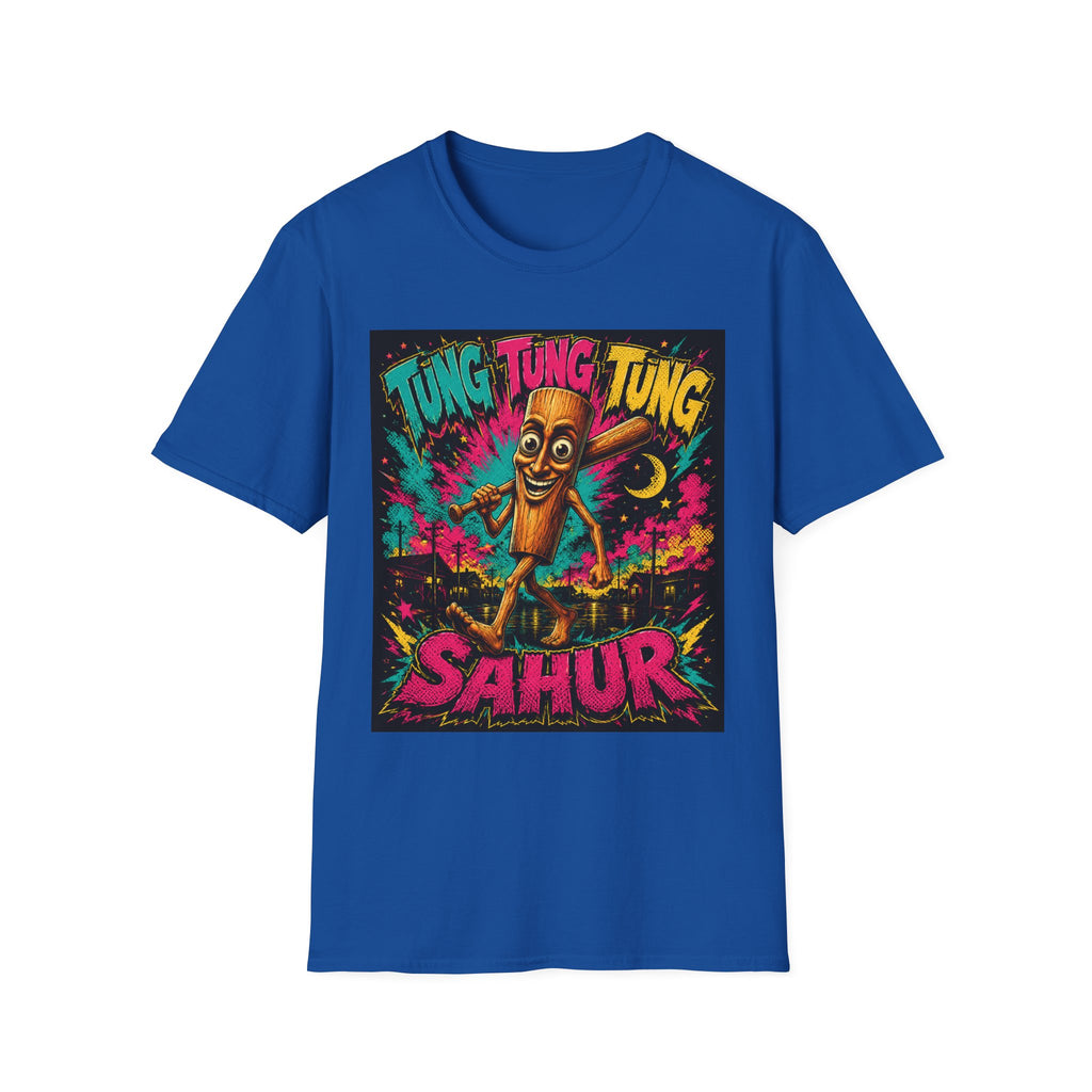 T-Shirt — Colorful 'Tung Tung Tung' Cartoon Log Design (Sahur)