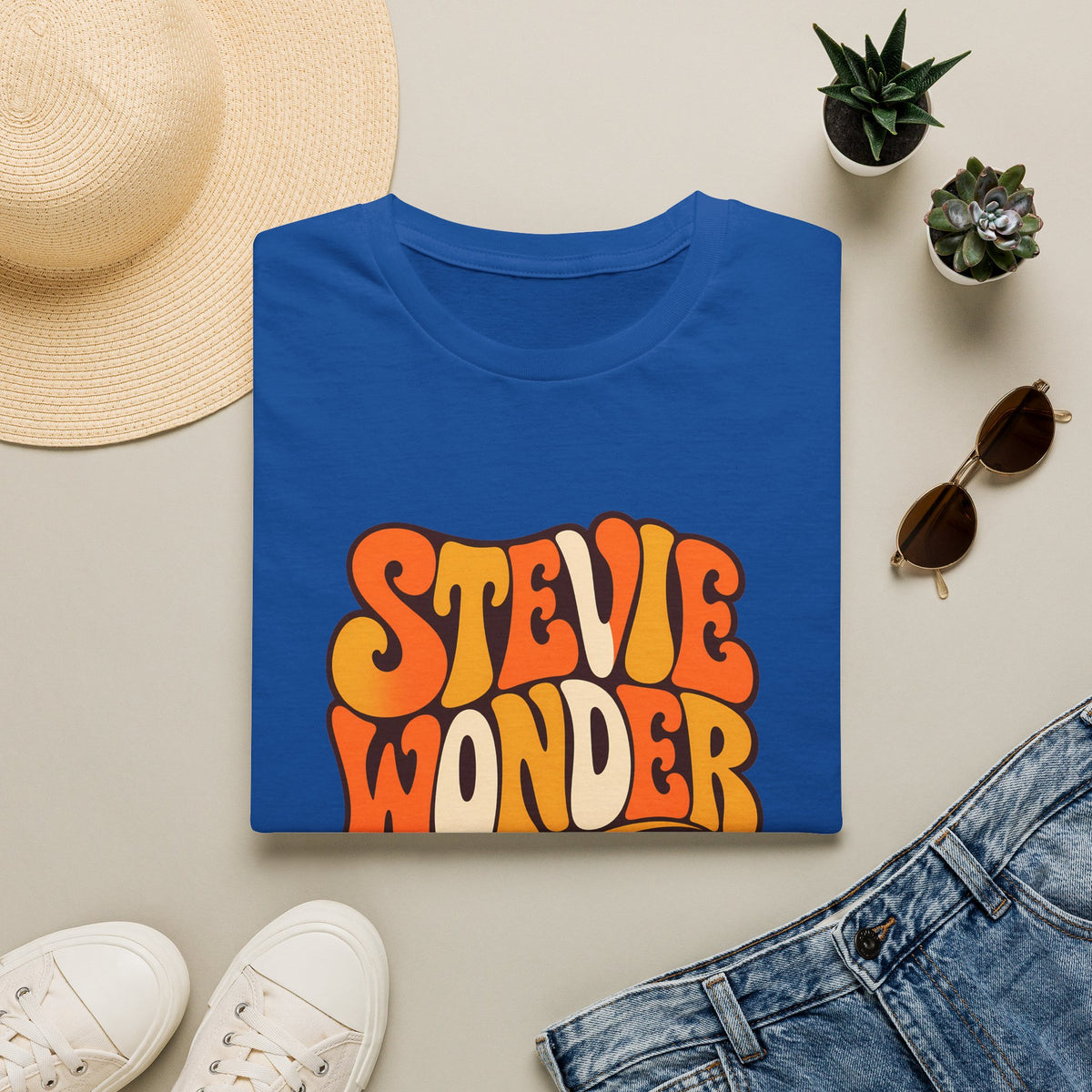 Stevie Wonder Piano Psychedelic Retro Band T-Shirt