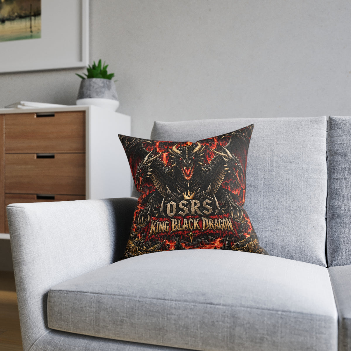 King Black Dragon OSRS RuneScape Cushion | Decorative Sofa Pillow