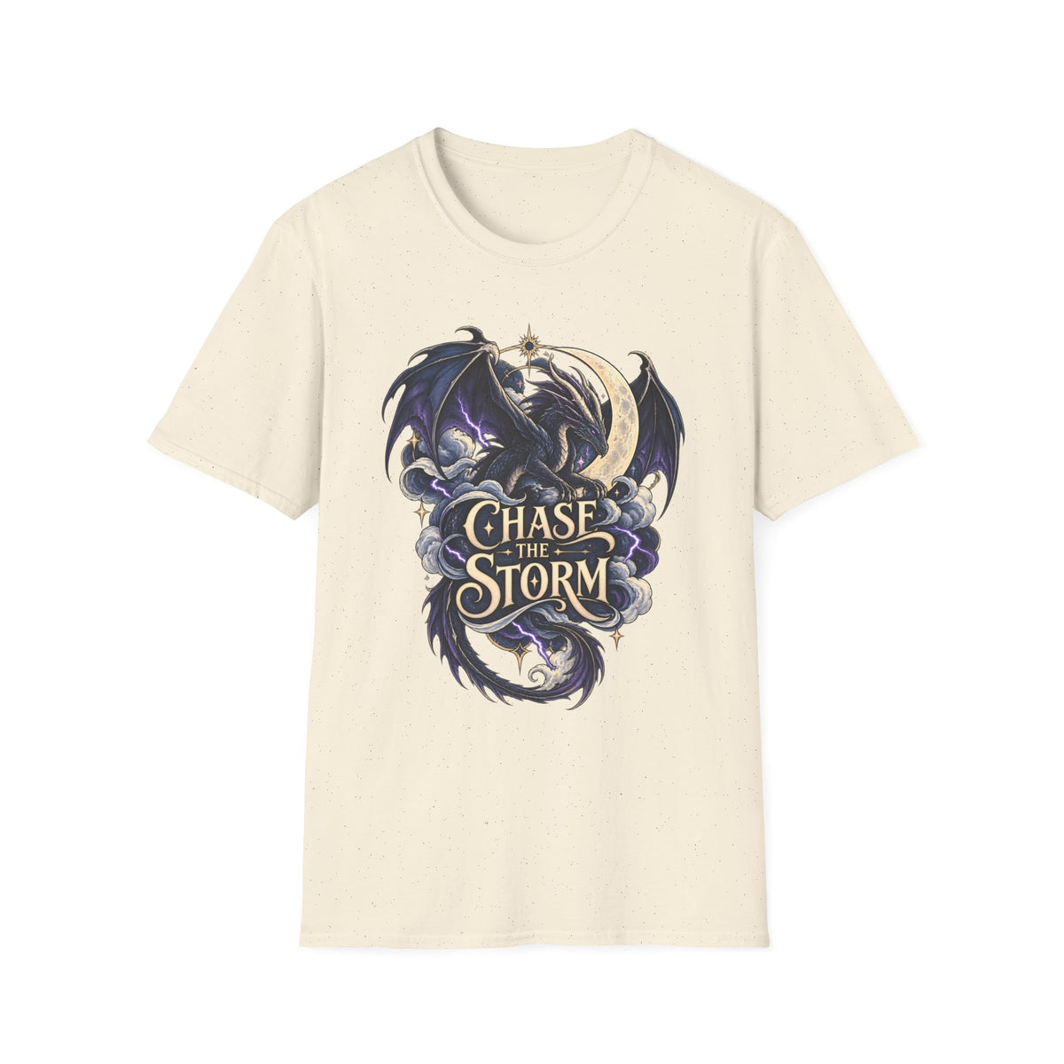 Chase the Storm | Onyx Storm | Fantasy Moon & Dragon T-Shirt