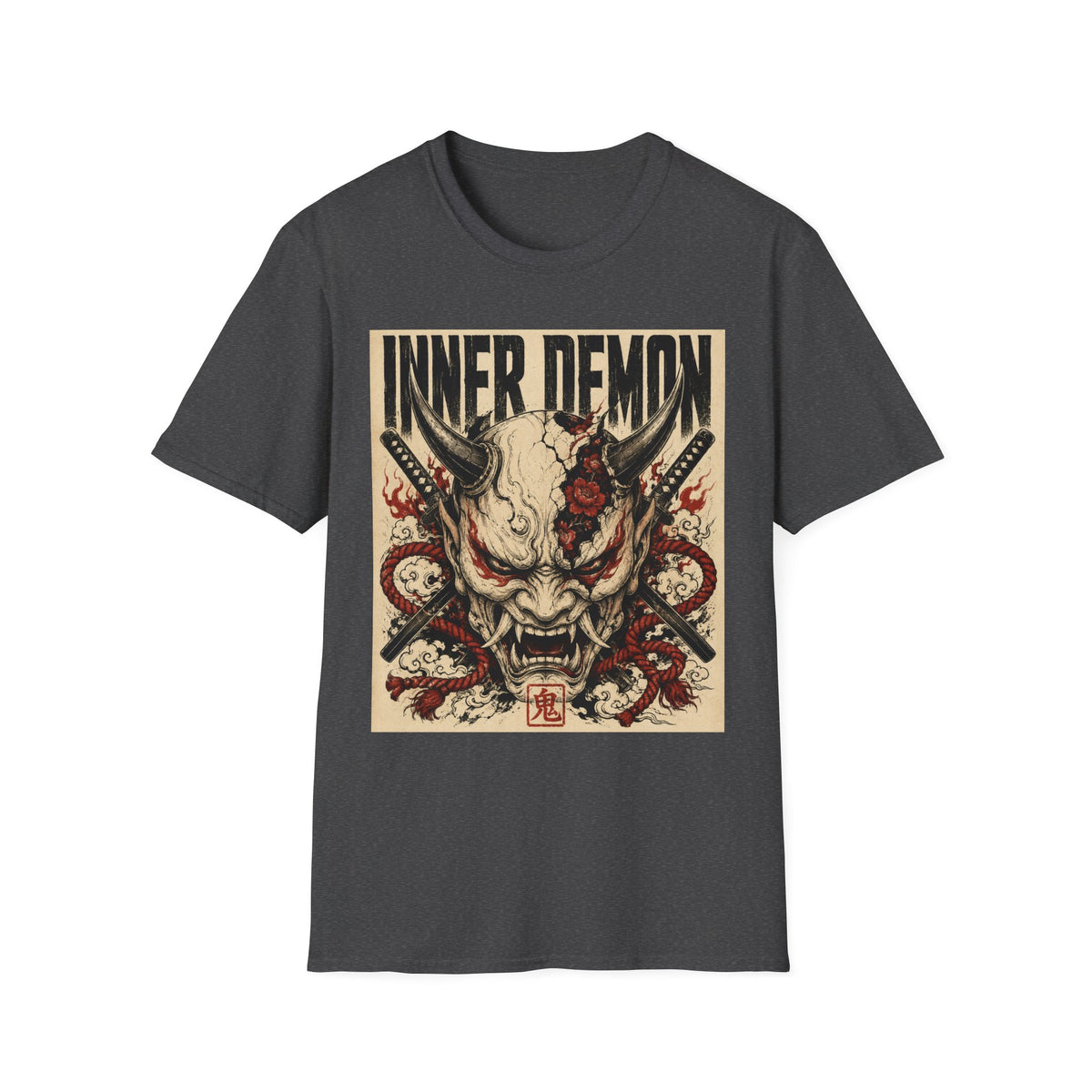 Inner Demon Graphic T-Shirt — Horror Skull Oni Design
