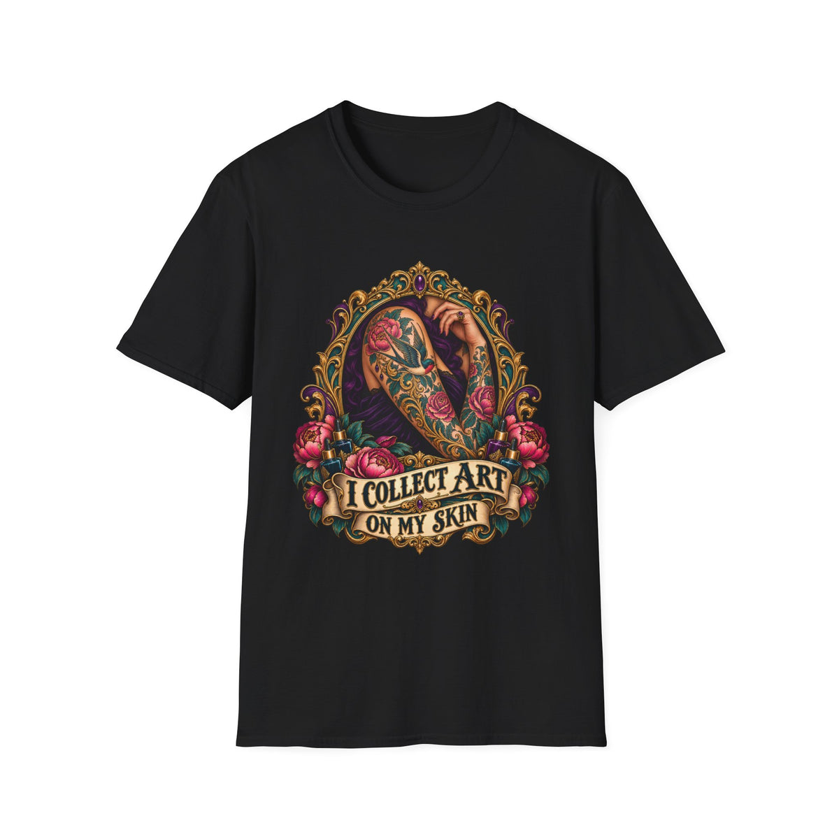I Collect Art on My Skin Tattoo Collector T-Shirt Design