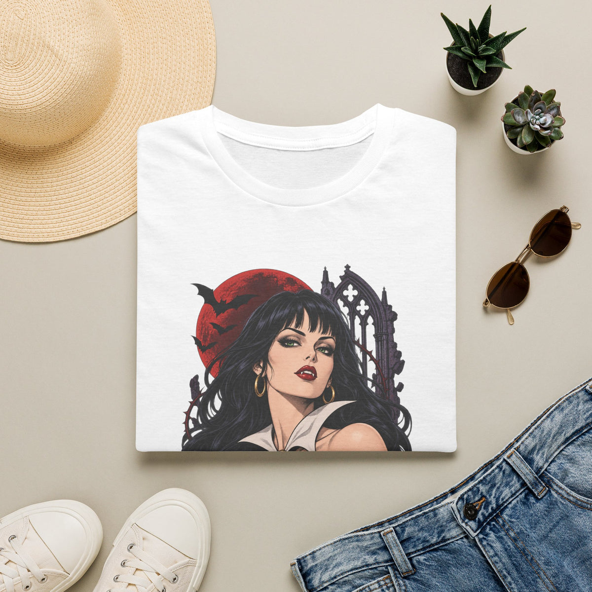 Vampirella | Sexy Halloween Vampire Pin Up Girl Sorceress Graphic T-Shirt